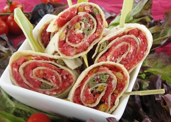 Wraps met carpacio » Recepten